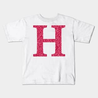 The Letter H Pink Design Kids T-Shirt